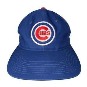 The Game 90s Vintage Chicago Cubs Snapback Hat Blue / White Adjustable OS
